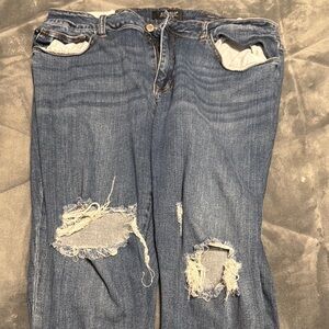 Judy Blue Ripped Blue Boyfriend Jeans